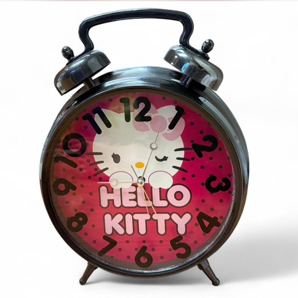 2013 Sanrio Hello Kitty Pink and Black Wall Clock Decor - Picture 1 of 5